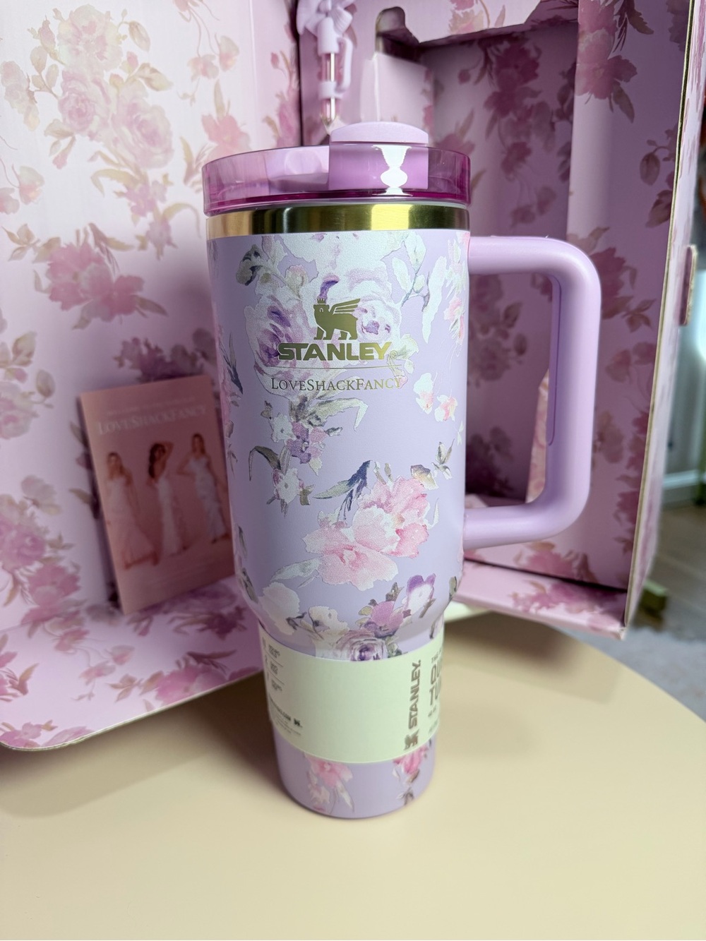 Stanley Floral Lavender LoveShackFancy Travel Mug with Handle